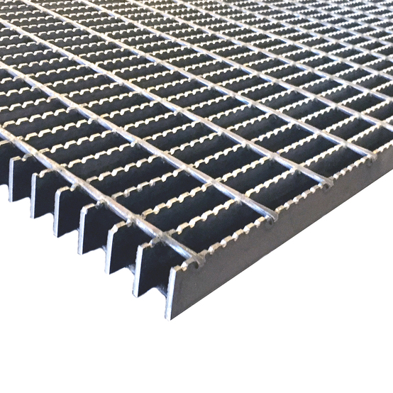 A1011 Carbon Steel Rectangular Grating: Serrated, Galvanized, 24 in x 6 ft  Nominal Size (WxL)